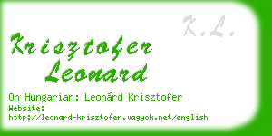 krisztofer leonard business card